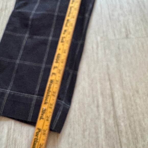 Madewell Slim Emmett Wide Leg Pants Women's 25 Black Check Cropped Cotton - Picture 7 of 10